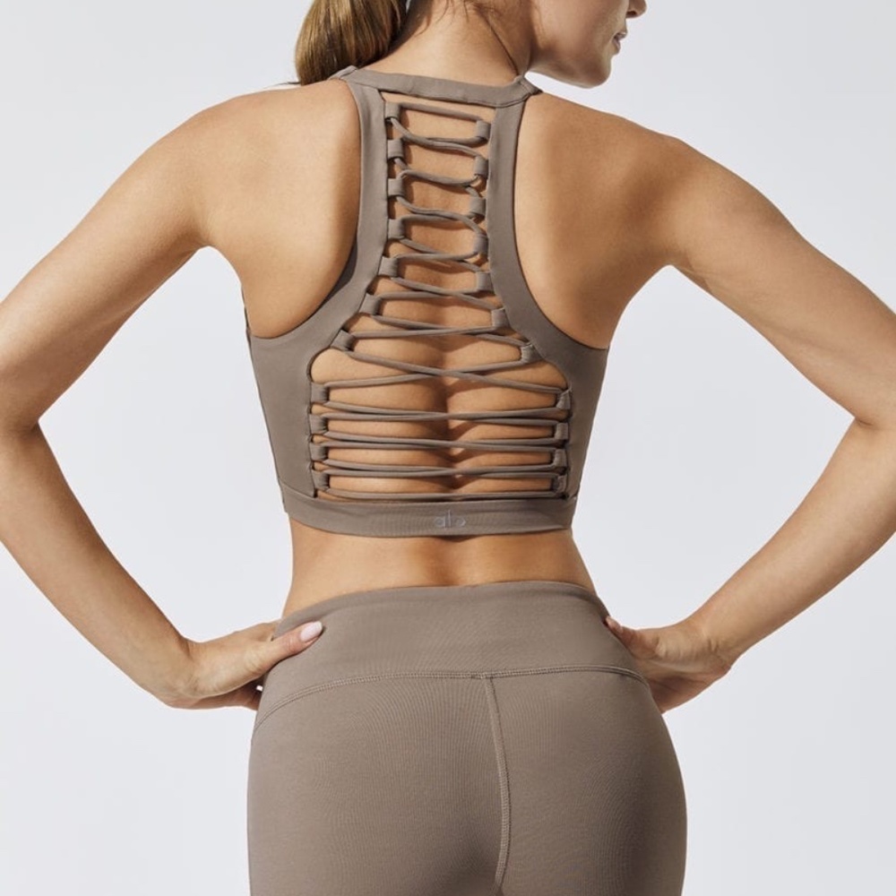 ALO Yoga Brown Strappy Crop Top